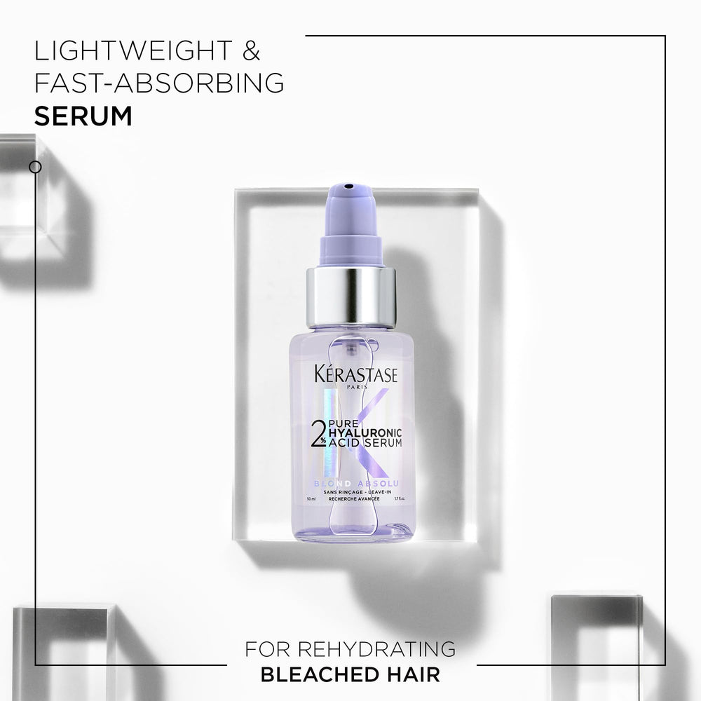 Kerastase Blond Absolu serum scalp hydration closeup shows soothing comfort.