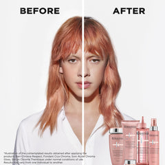 Kérastase Chroma Respect shampoo lather demonstrates gentle cleansing without sulfates.