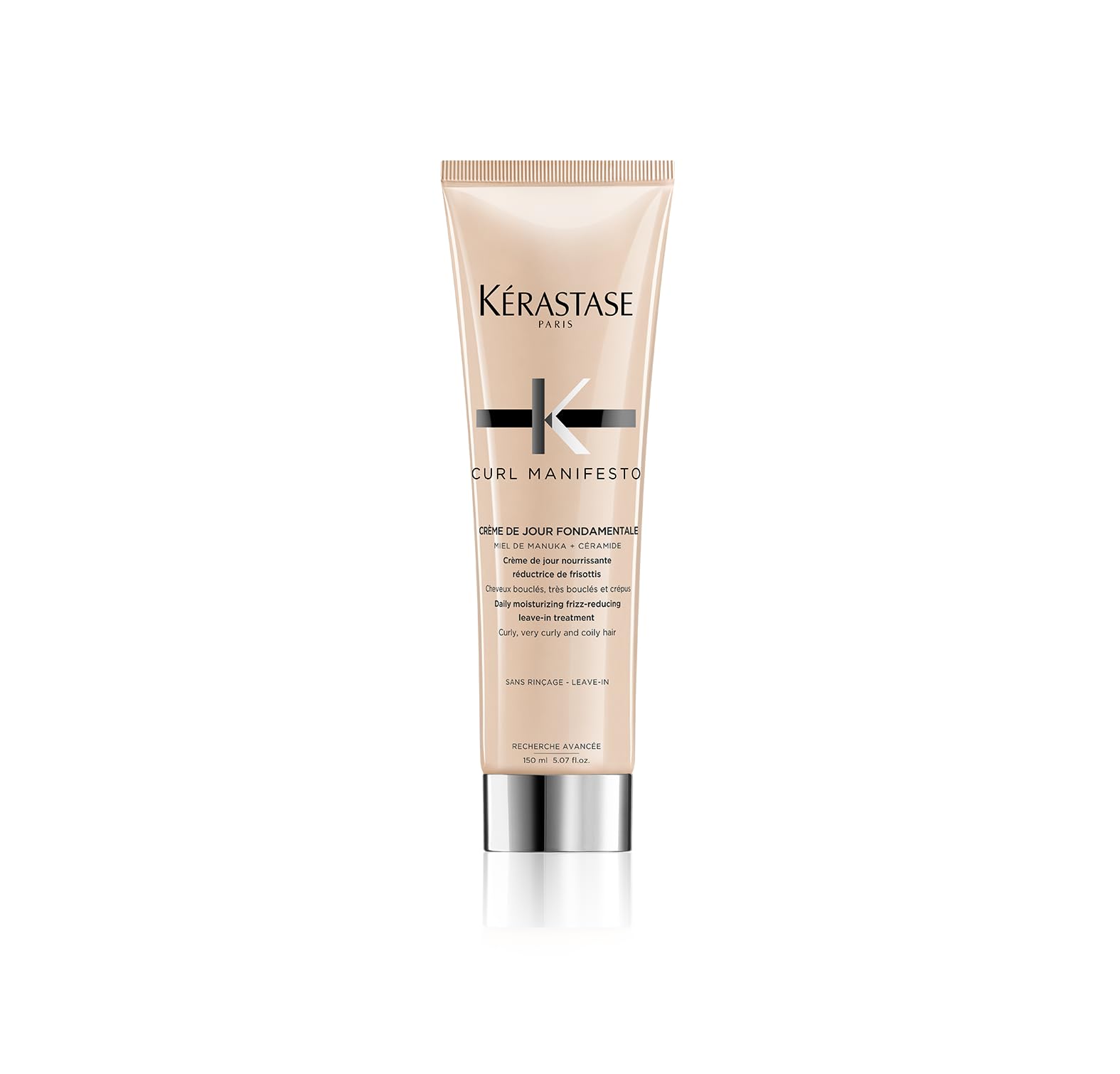 KÉRASTASE Curl Manifesto Creme de Jour bottle front shows lightweight hydration for curls