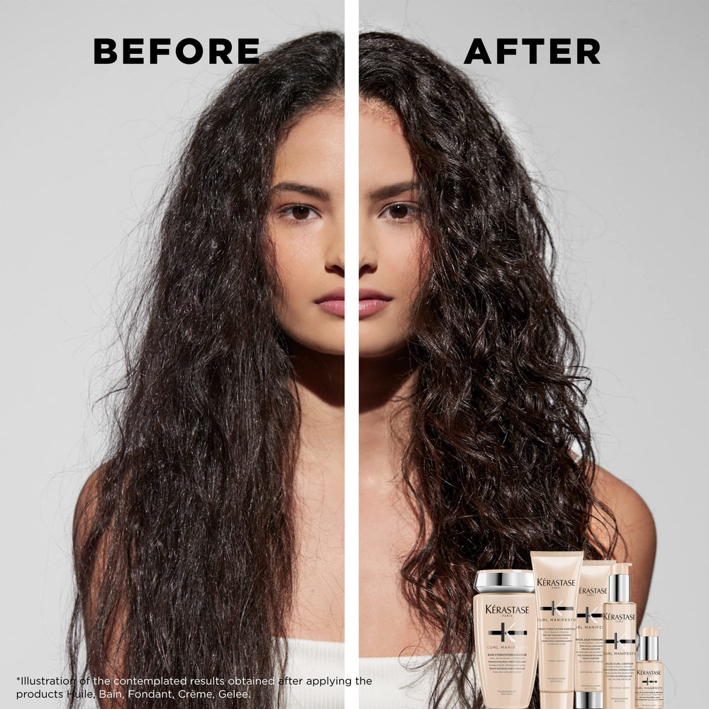 Kérastase Curl Manifesto Gelee Contour frizz control in humid conditions.