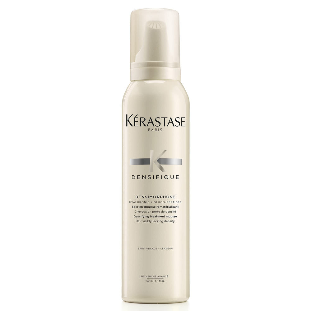 KÉRASTASE Densifique Mousse bottle highlights volume-boosting care for thinning hair