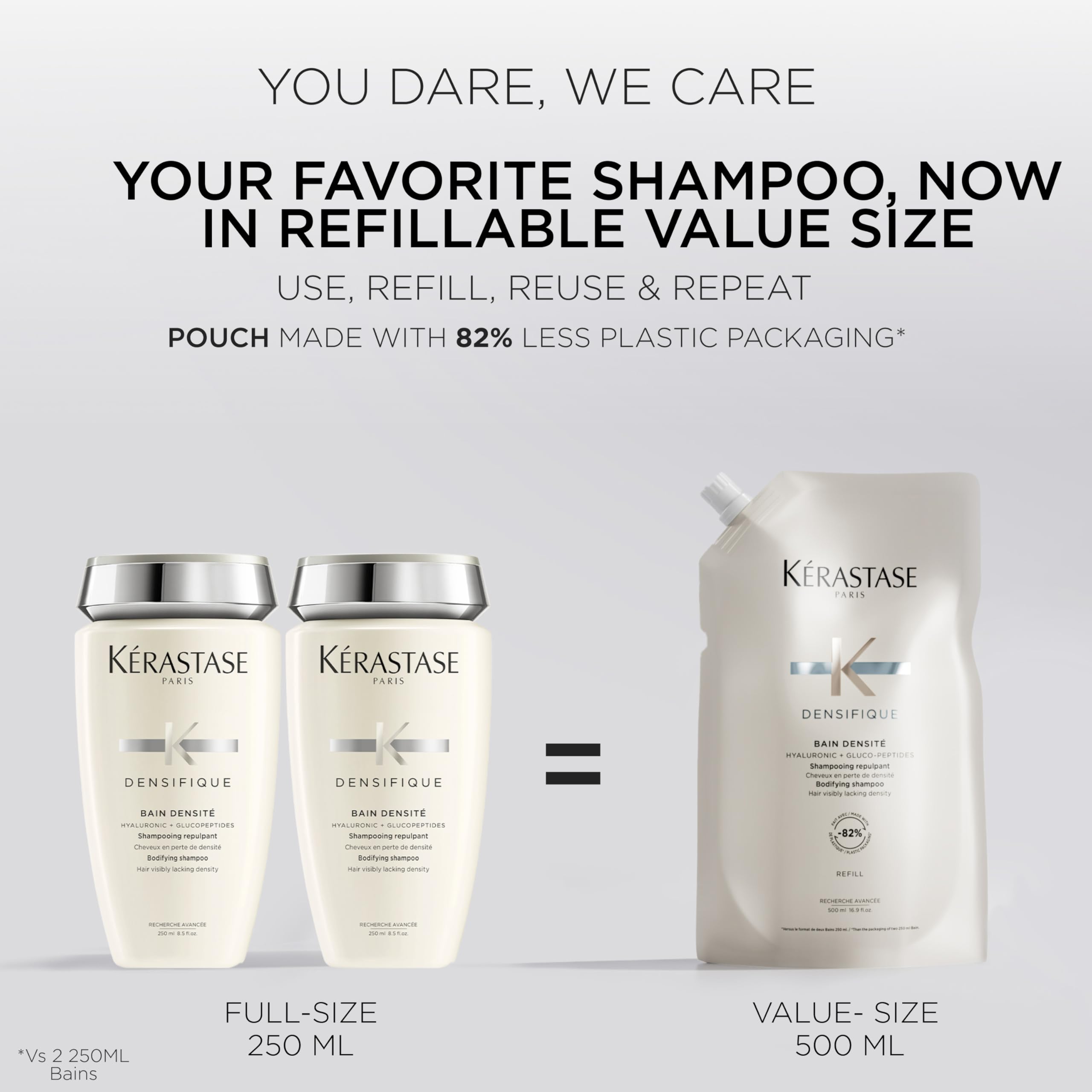 Kérastase eco packaging note highlights sustainable materials and lower footprint