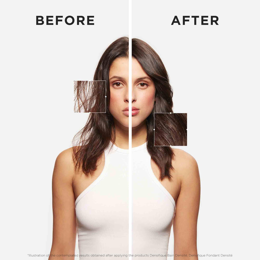 Kérastase Densifique refill pouch side view highlights reduced plastic design