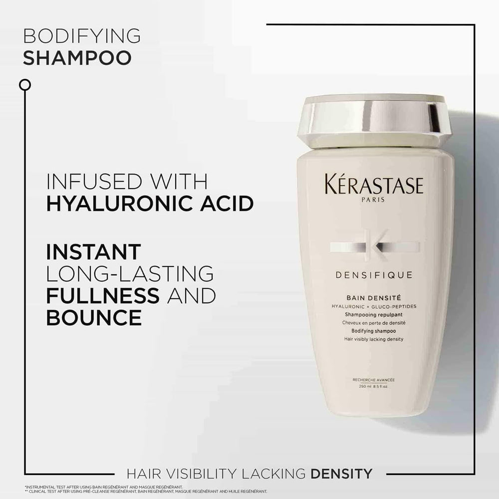 KÉRASTASE Densifique formula improves shine and fullness after wash.