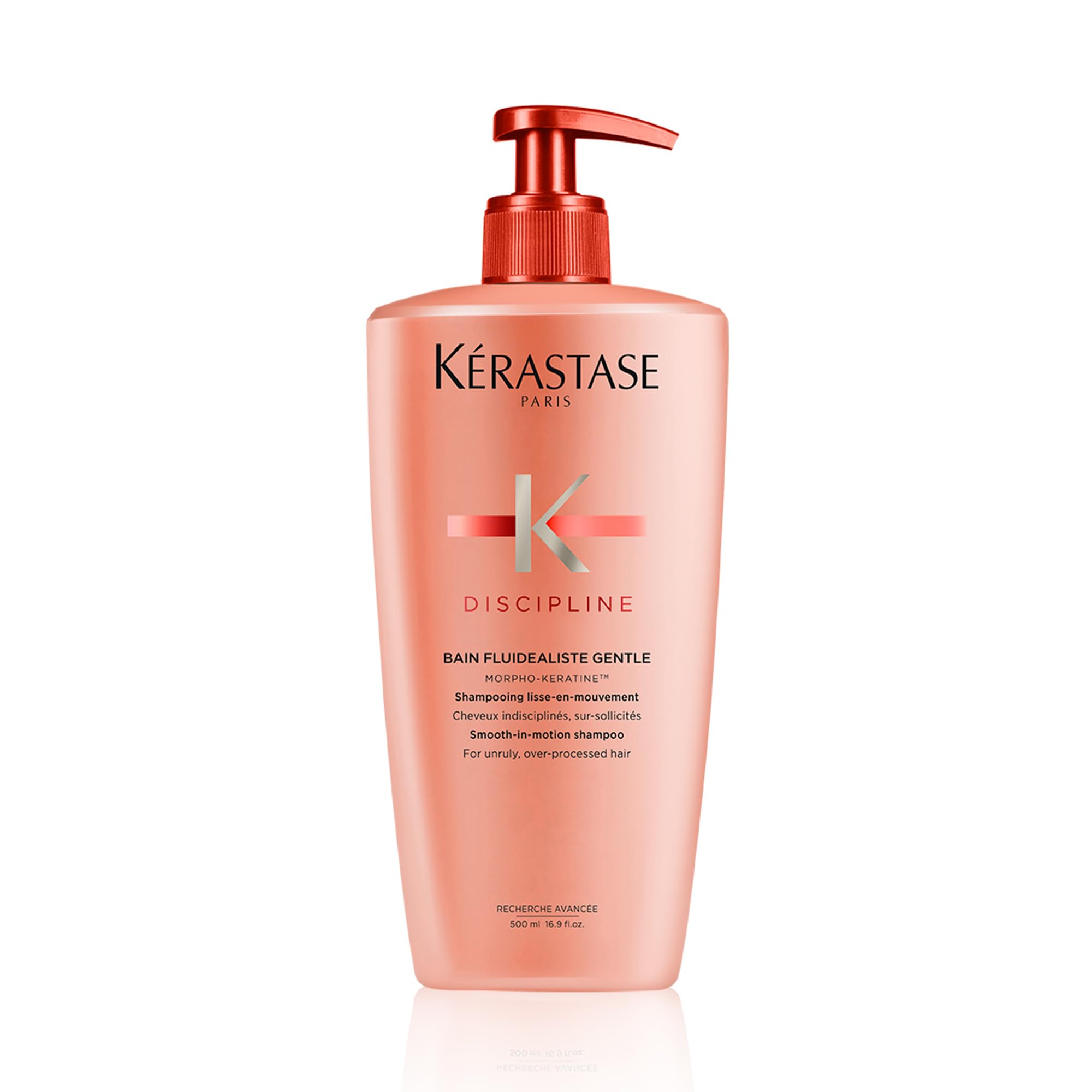 KÉRASTASE Discipline Bain Fluidealiste bottle-front highlighting sulfate-free smoothing formula for frizz control.