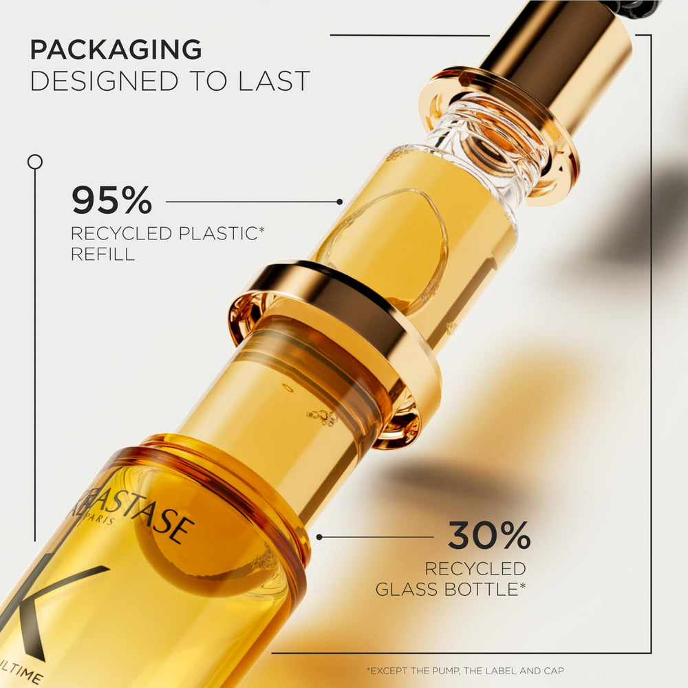 Kérastase Elixir Ultime wild camellia essence highlighting nourishing ingredient.