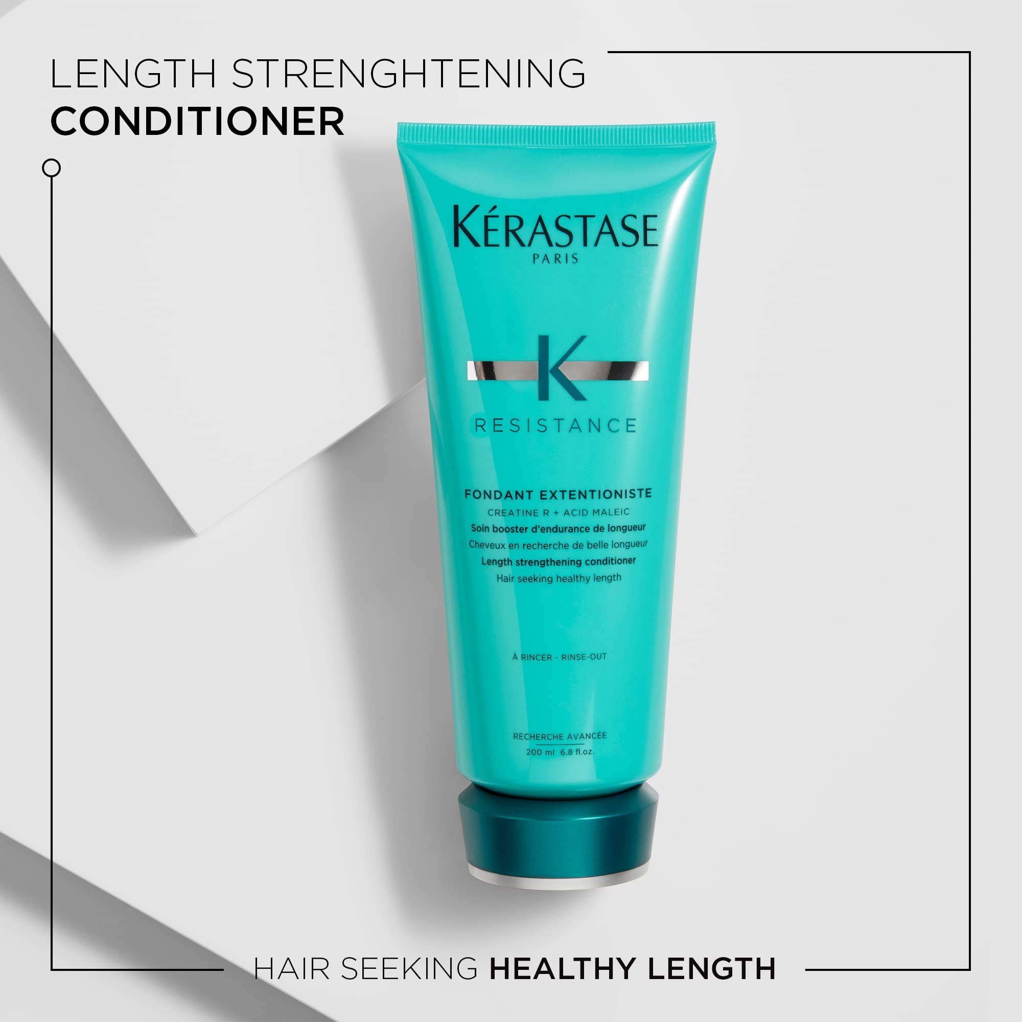 Kérastase Extentioniste conditioner dispenser image showing mid-length nourishment.
