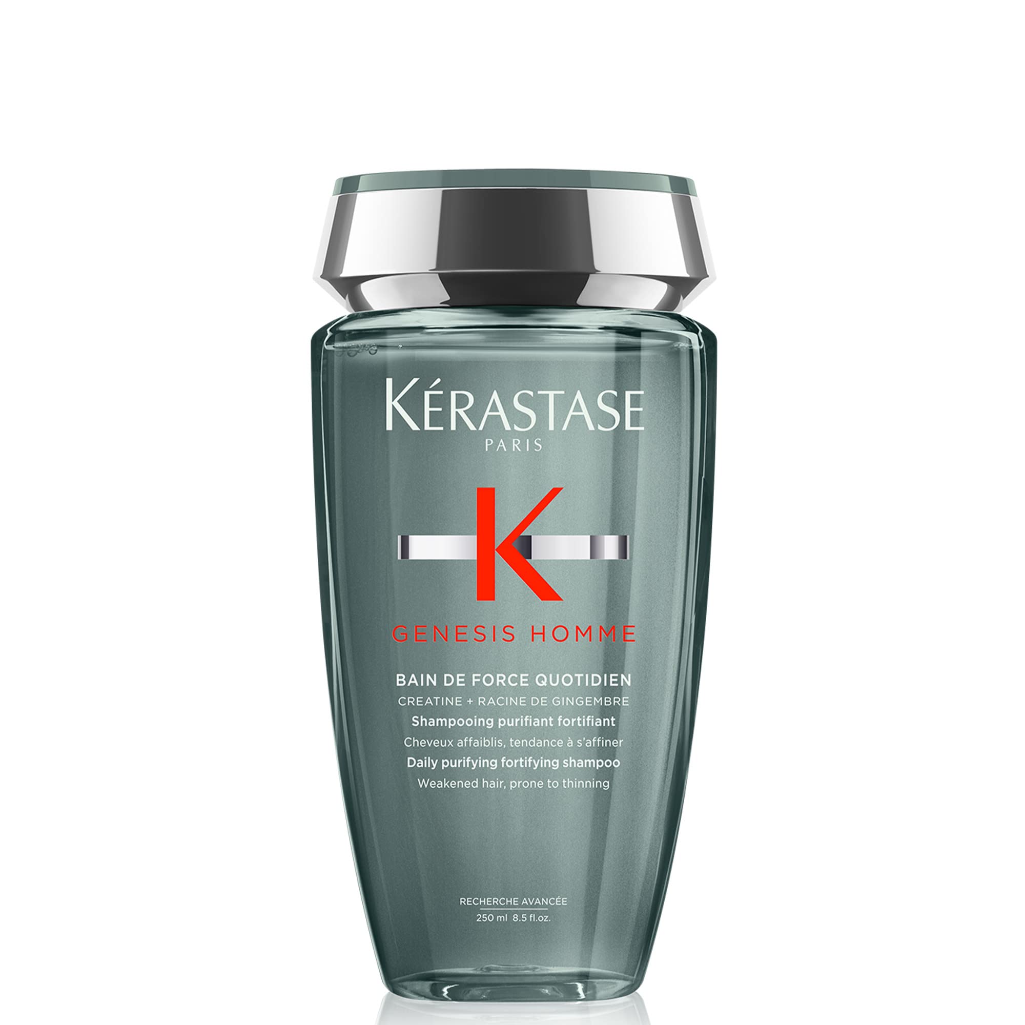 Kerastase Genesis Homme shampoo bottle pour delivers deep cleansing for scalp and hair