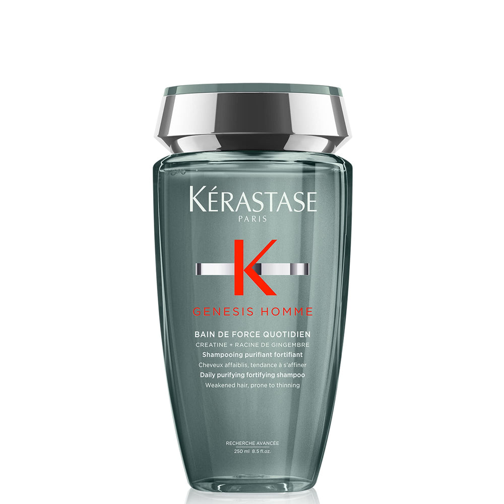 Kerastase Genesis Homme shampoo bottle pour delivers deep cleansing for scalp and hair