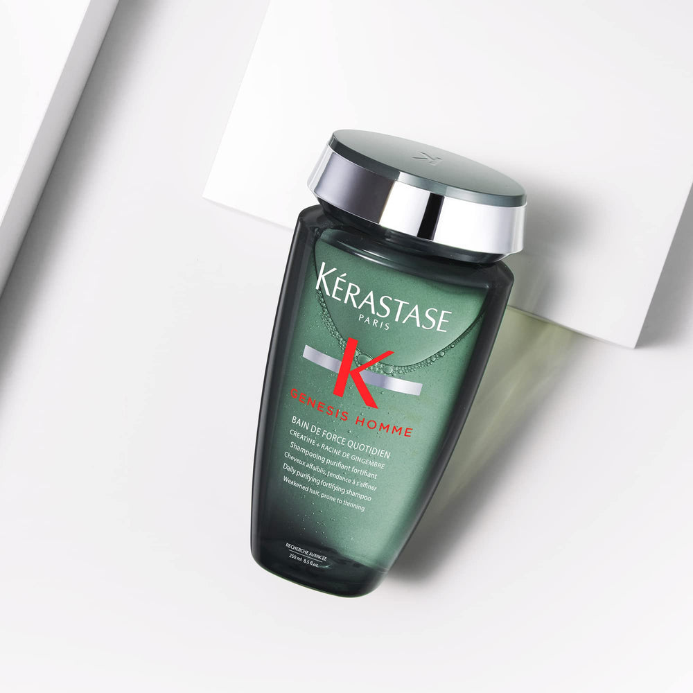 Kerastase Genesis Homme fresh-rinse image signals clean, light feel
