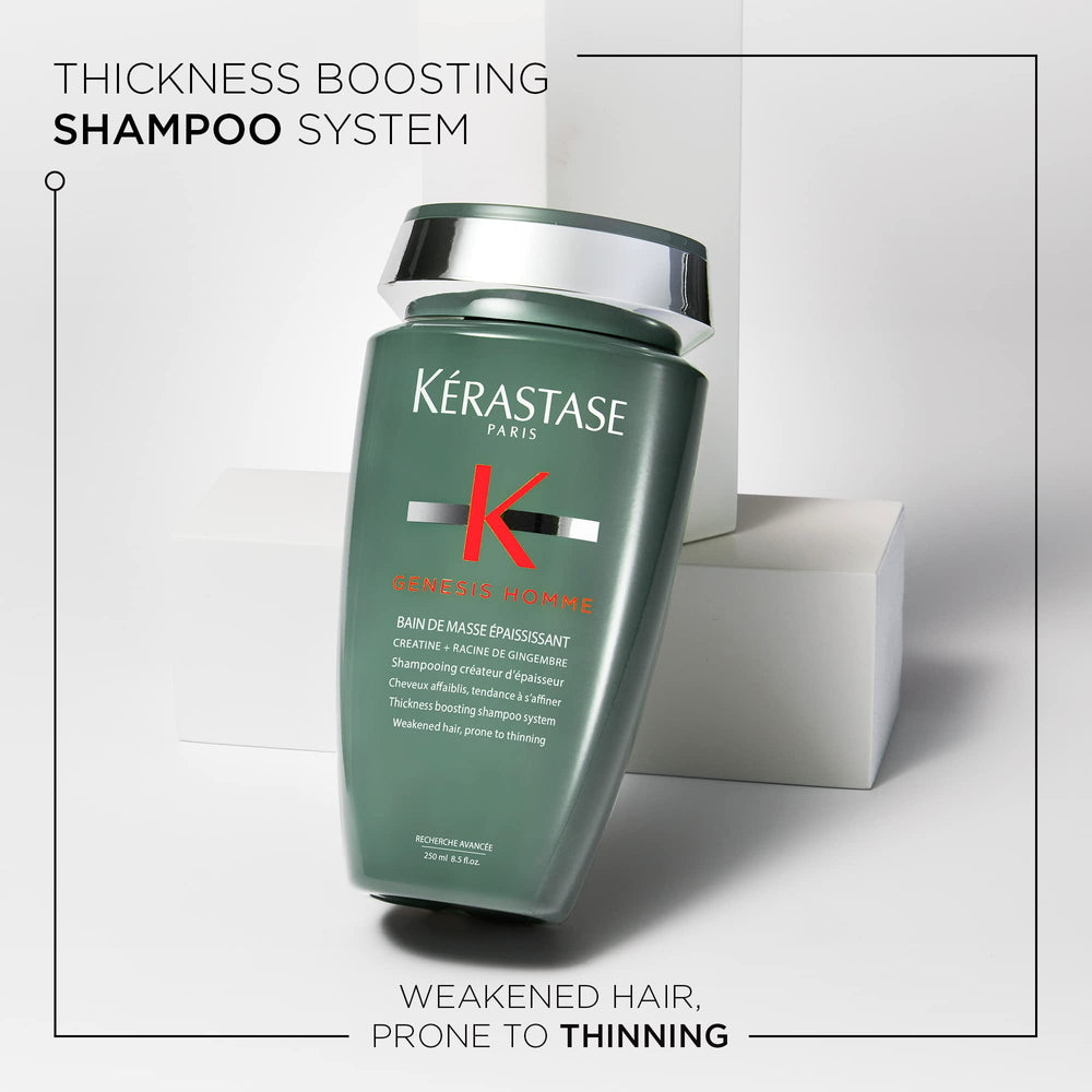 KÉRASTASE Genesis Homme Bain de Masse bottle-top angle highlights sleek packaging