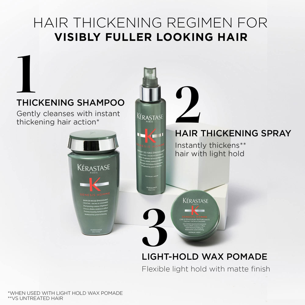 KÉRASTASE Genesis Homme layered-texture look with dense hair styling