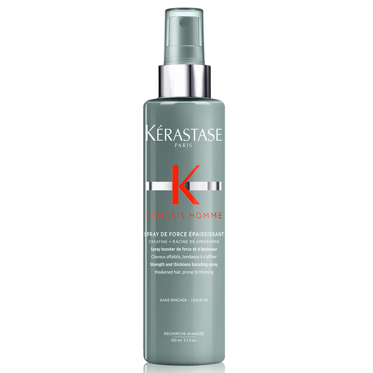 Kérastase Genesis Homme Spray De Force bottle for premium hair thickening