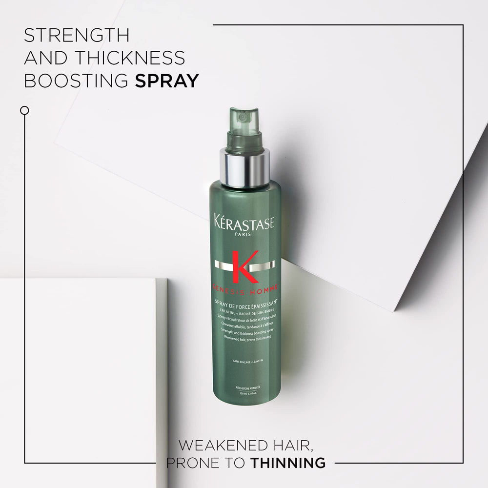 Kérastase Genesis Homme Spray De Force nozzle dispensing spray for instant volume