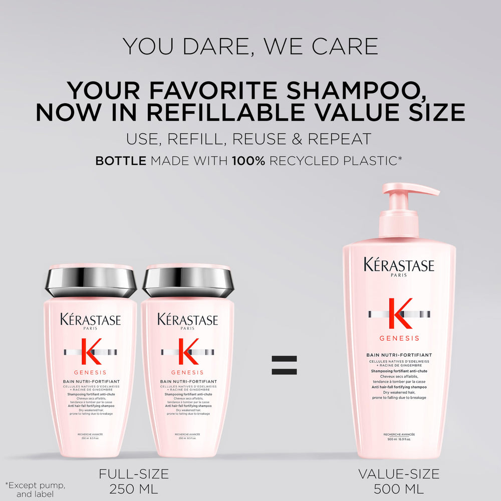 Kérastase Genesis Strengthening Shampoo lather close-up showing gentle cleansing and detangling