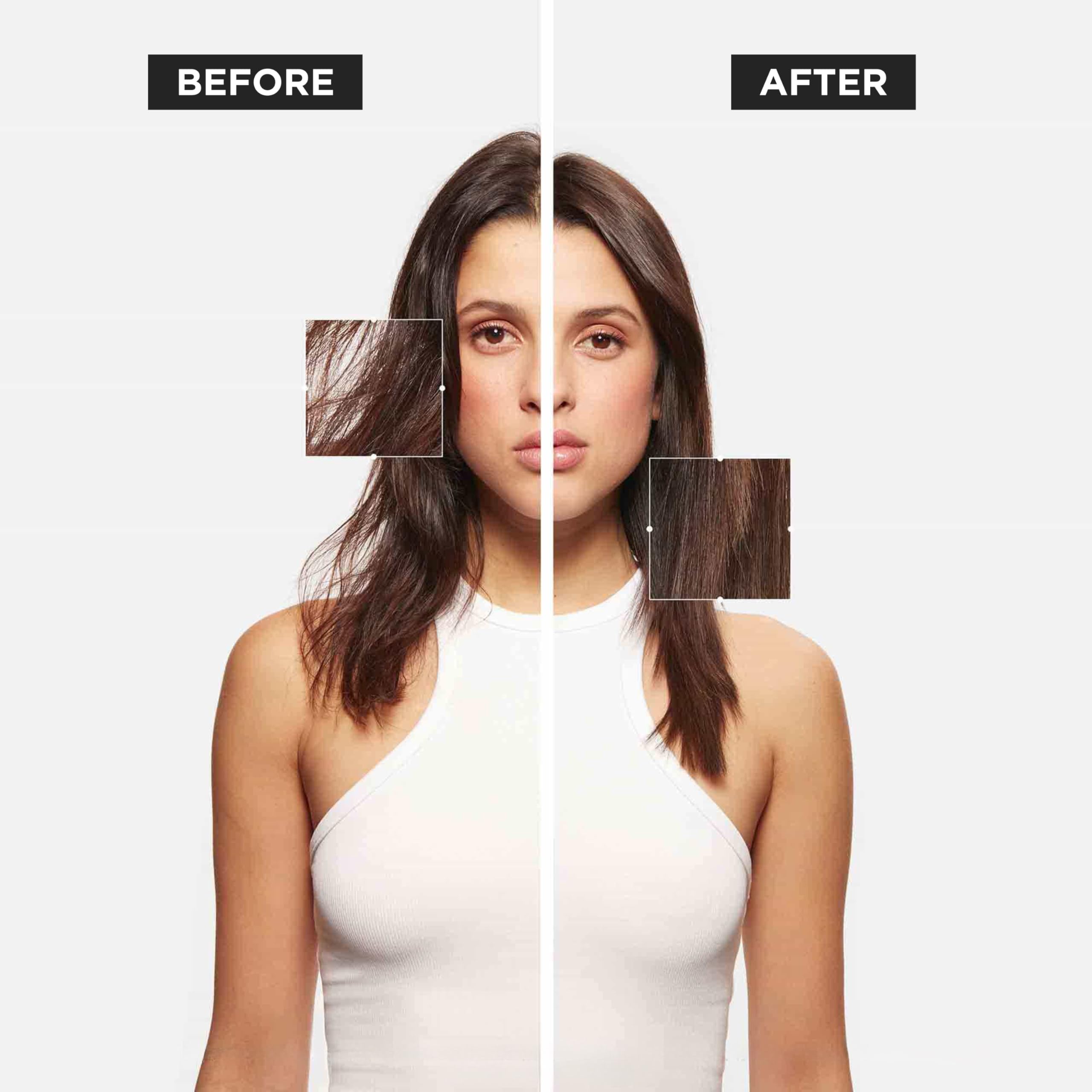 Kérastase Genesis Strengthening Shampoo close-up on hair with shine and smoother texture