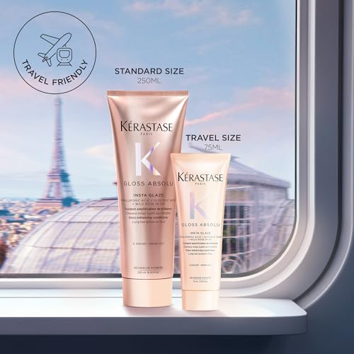 Kerastase Gloss Absolu bottle pour demonstrates controlled dispensing for even distribution and smooth feel.