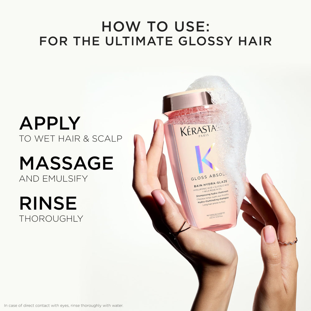 Kerastase Gloss Absolu citrus-floral scent image suggests sensory shampoo experience