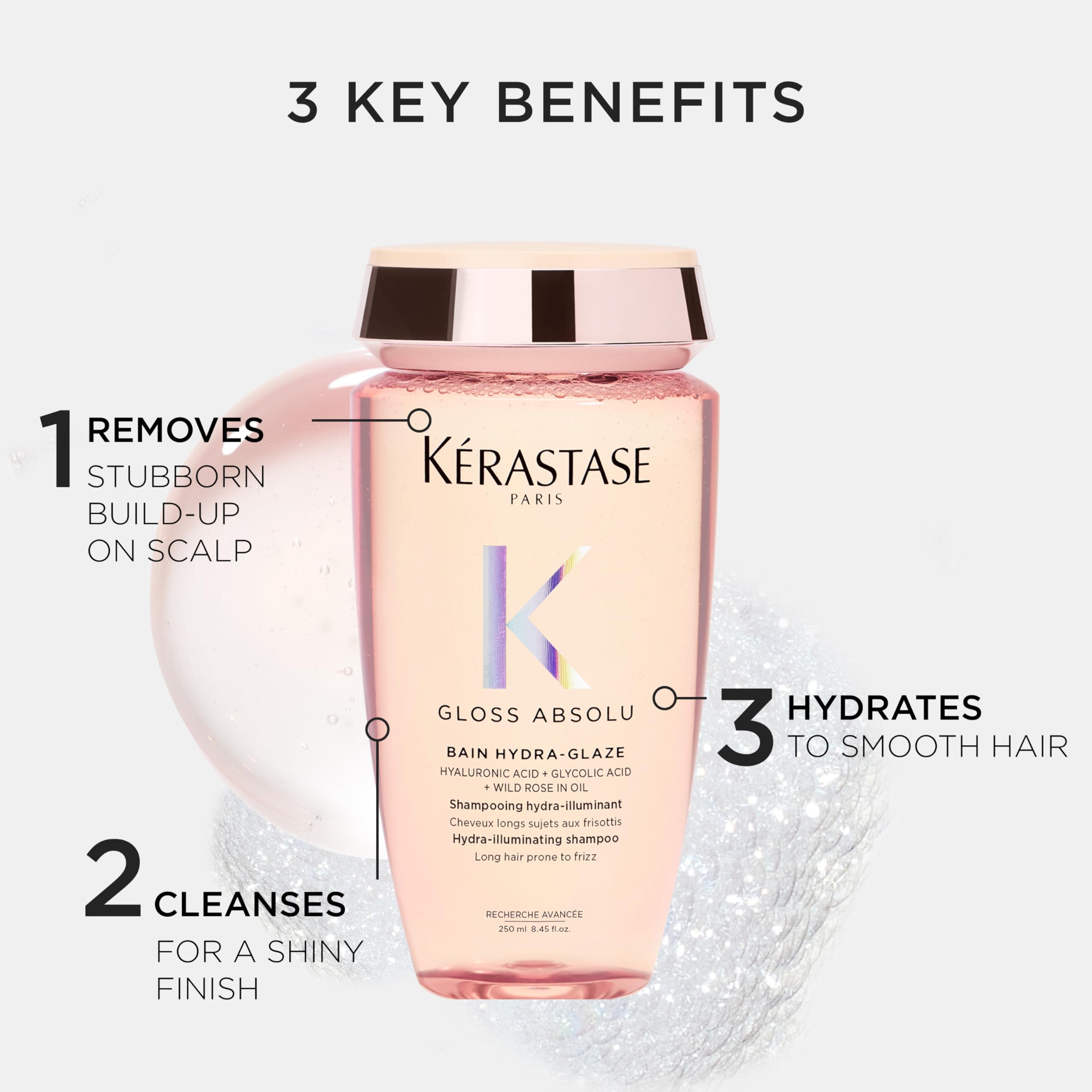 Kerastase Gloss Absolu closeup cuticle detail shows smooth, sealed strands
