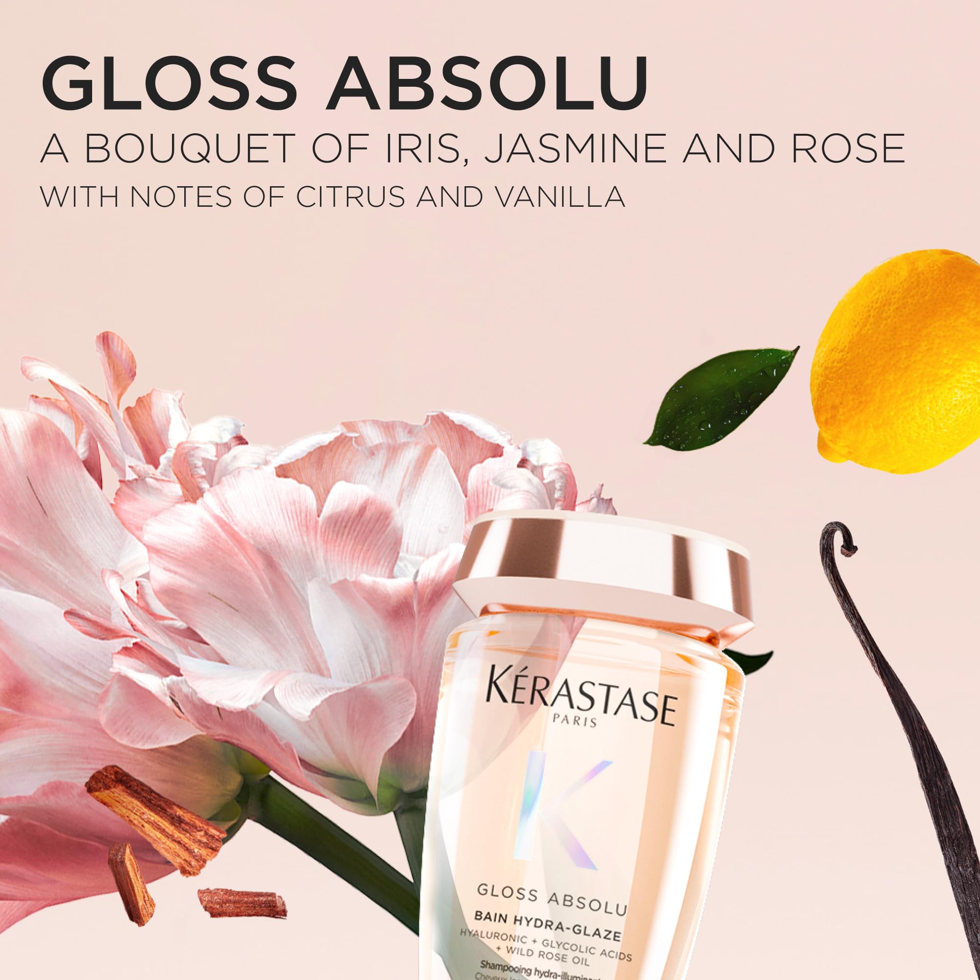 Kerastase Gloss Absolu hair-application scene demonstrates easy massage and rinse