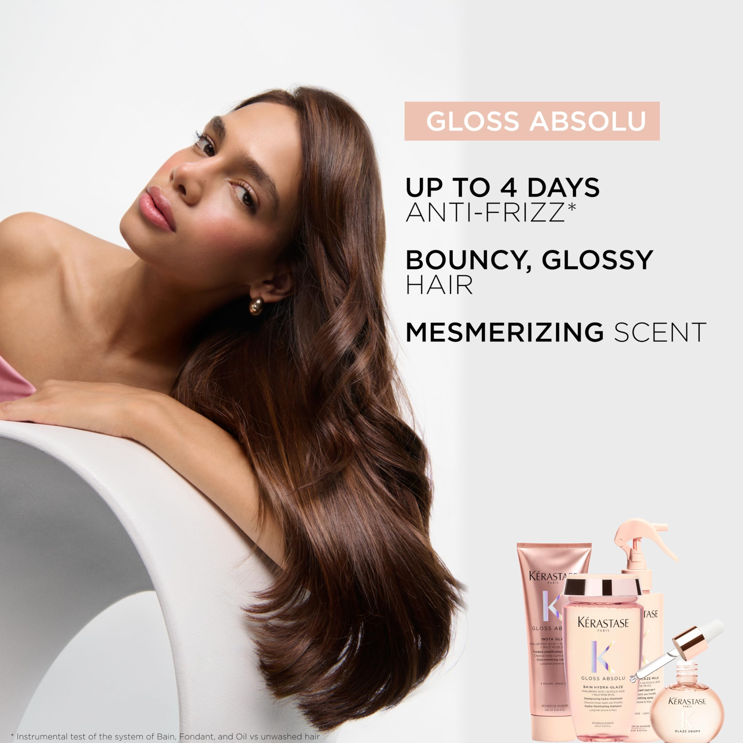 KERASTASE Gloss Absolu roses-oil conveys nourishing scent and softness.