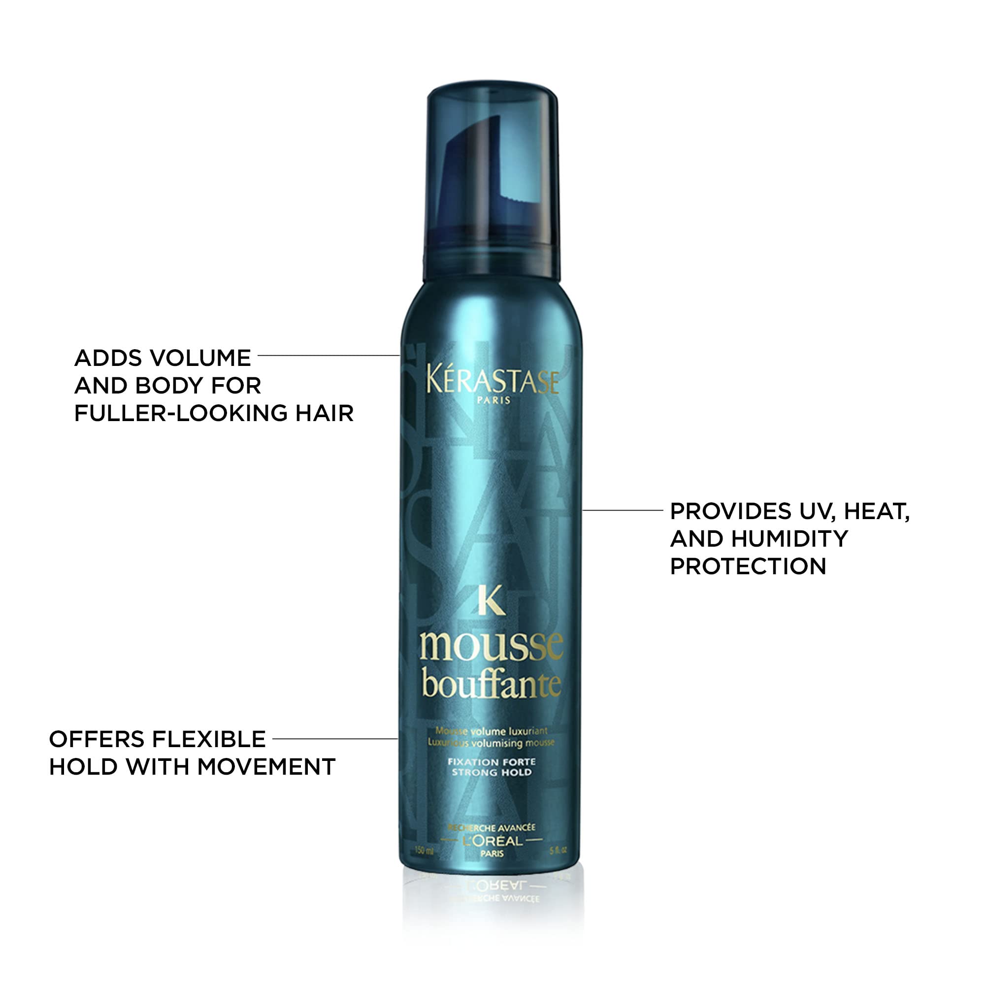 Kerastase Mousse Bouffante air-dried look delivering bounce and movement