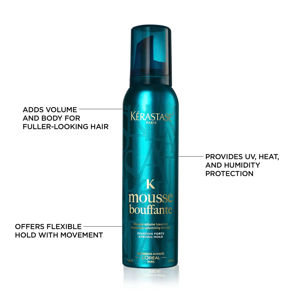 Kerastase Mousse Bouffante air-dried look delivering bounce and movement