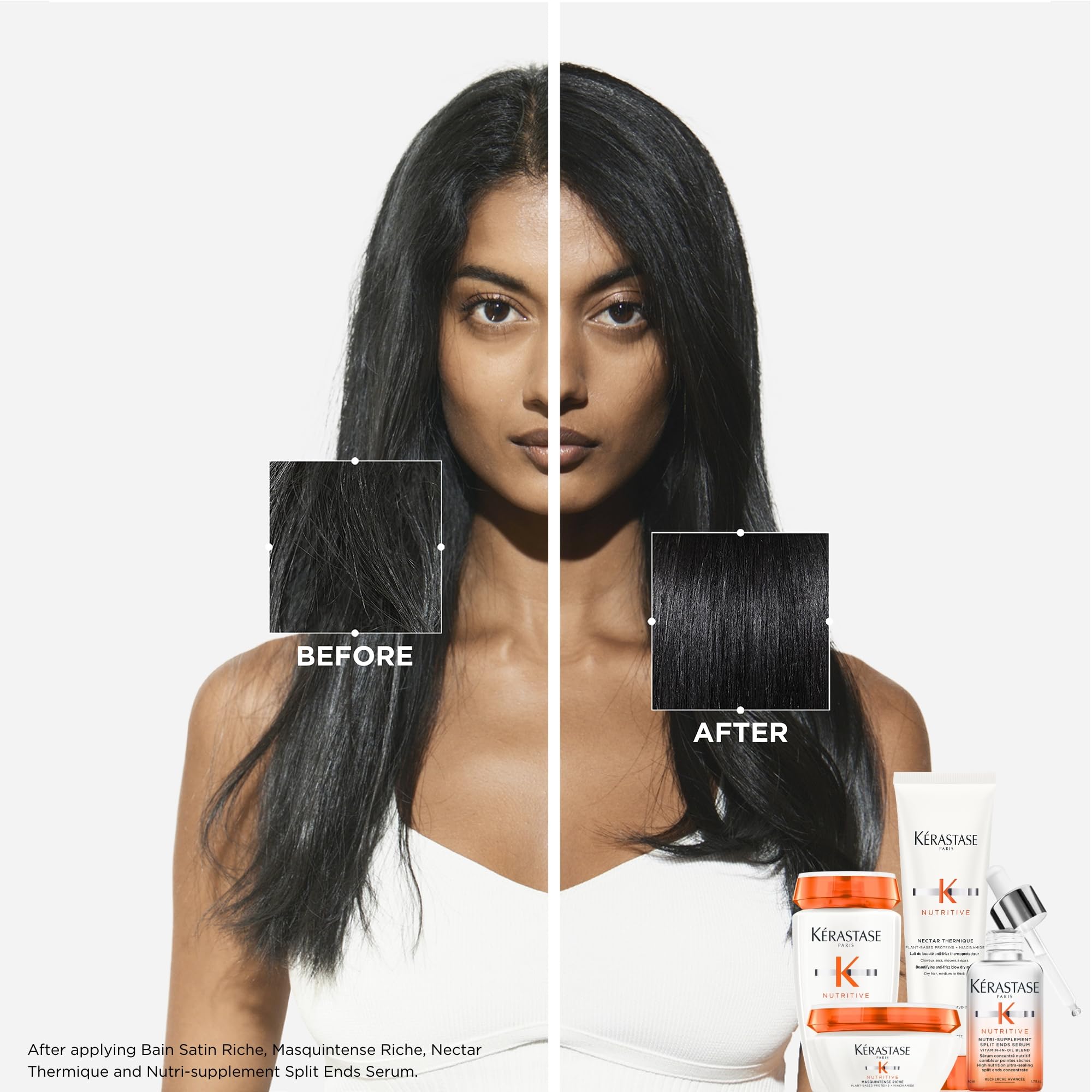 Kérastase Nectar Thermique anti-frizz close-up for smooth strands