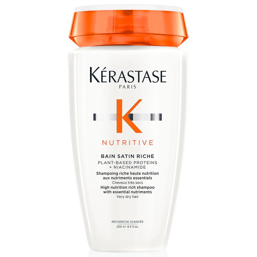 KÉRASTASE Nutritive Bain Satin Riche bottle close-up showing rich hydration