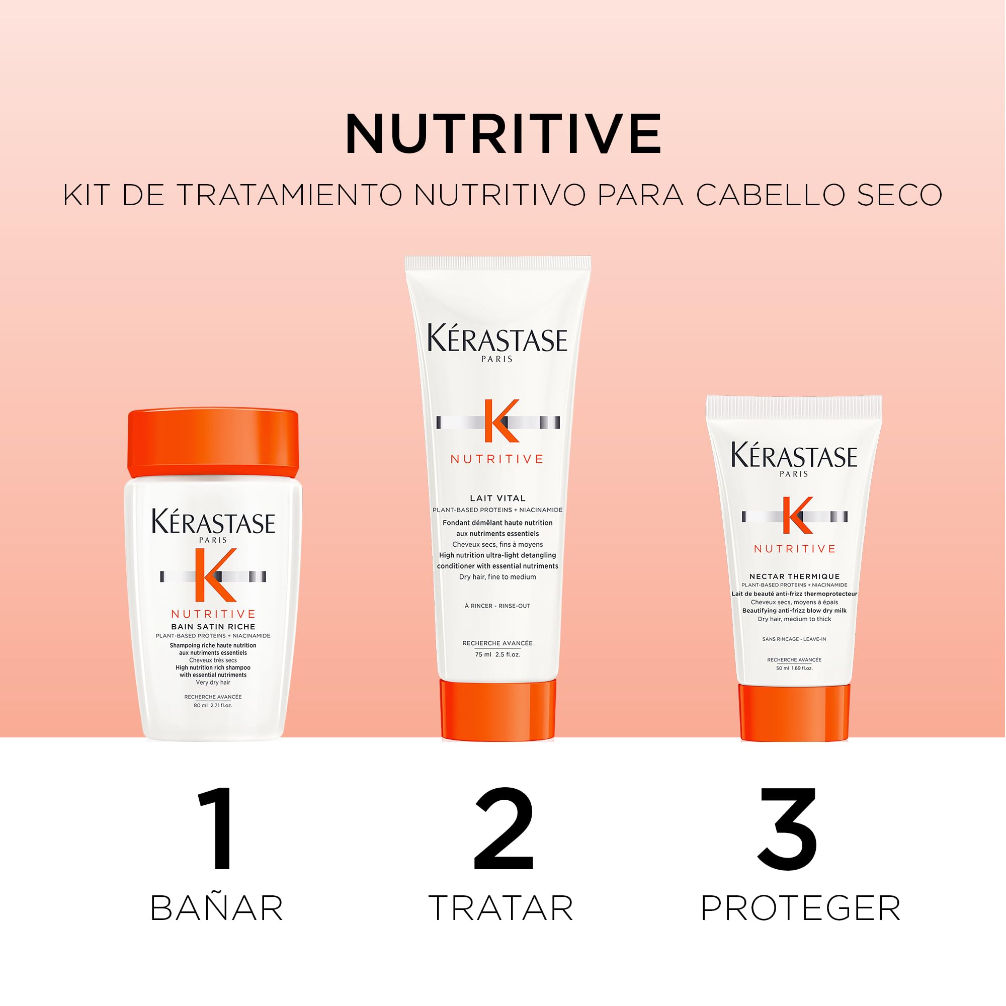 Kérastase Nutritive blow-dry cream demonstrates frizz control and salon-finish results