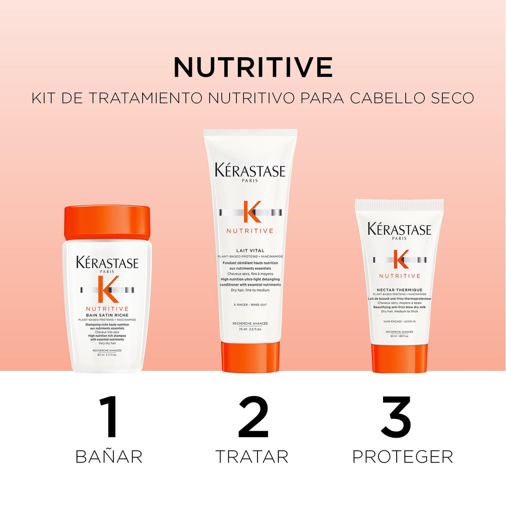 Kérastase Nutritive blow-dry cream demonstrates frizz control and salon-finish results
