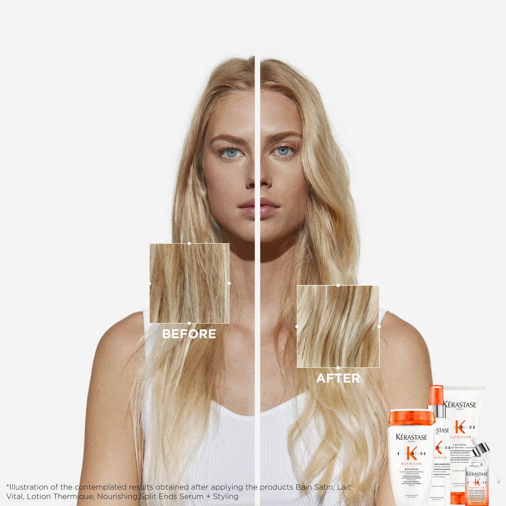 KÉRASTASE Nutritive protein closeup indicating nourishment for hair strength.
