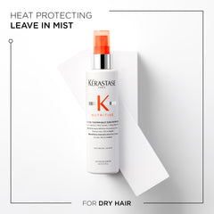 Kérastase Nutritive heat protecting spray detangling shows easier combing with less tug