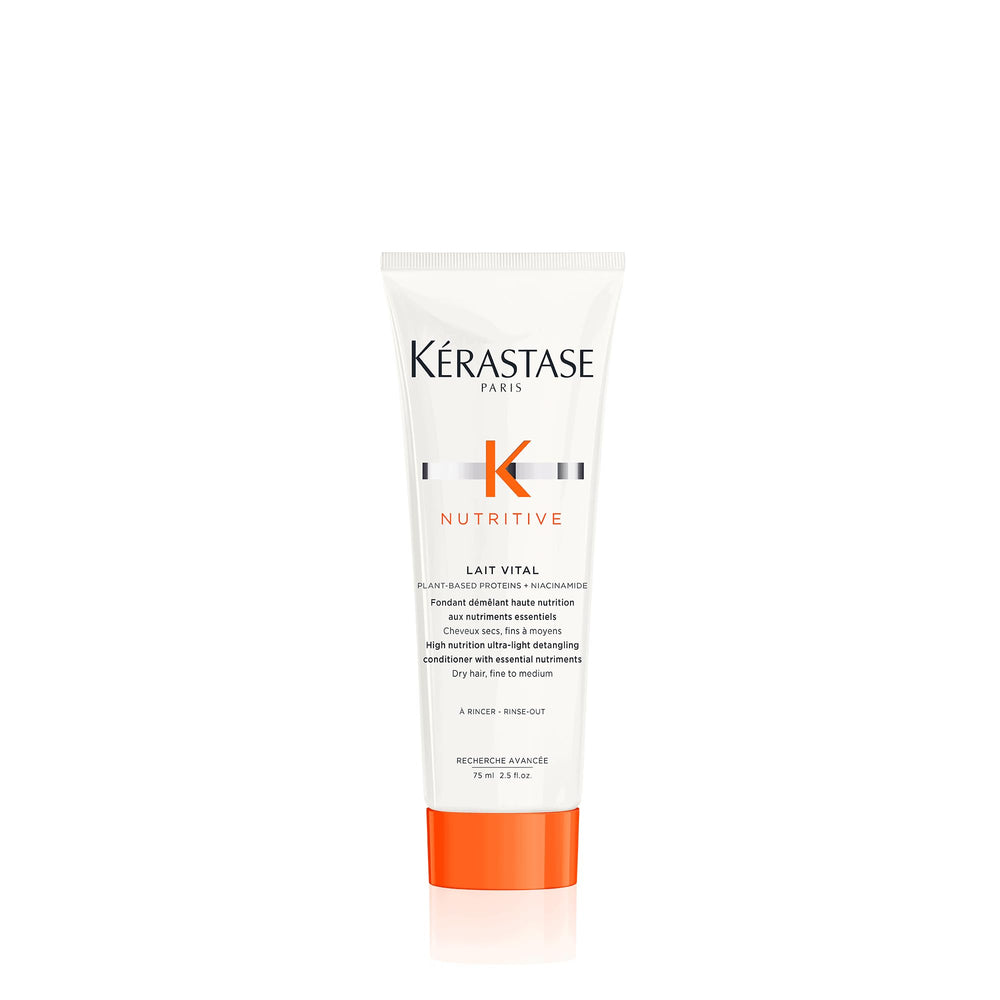 KÉRASTASE Nutritive Lait Vital travel-size bottle hydrates and detangles hair.