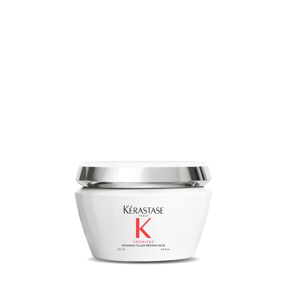 KÉRASTASE Premiere anti-breakage mask bottle suggests stronger hair potential.