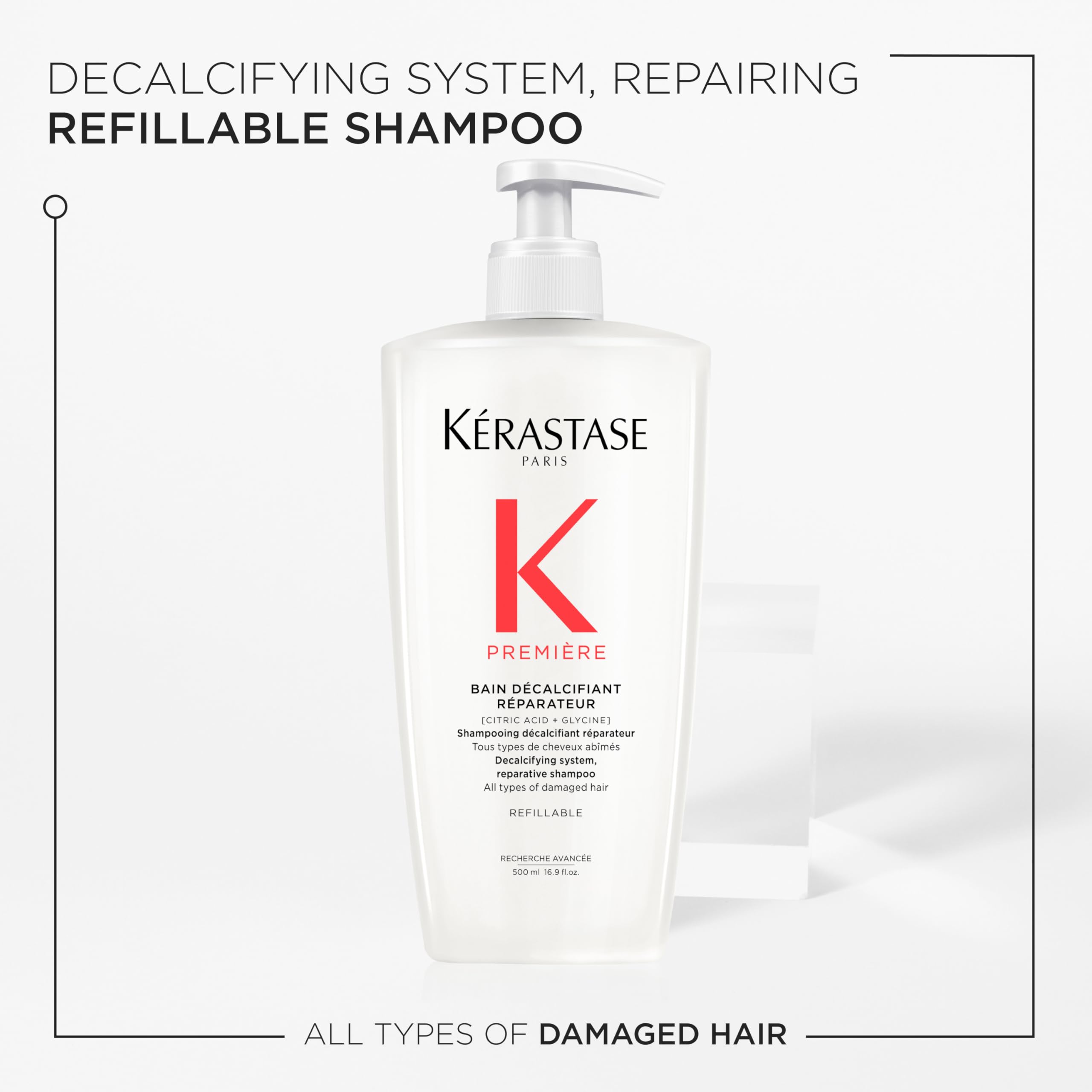 Kerastase Premiere Bain Decalcifiant after-use hair closeup showing smoother look
