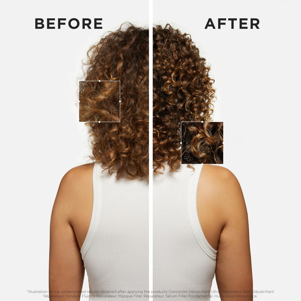 Kerastase Premiere Bain Decalcifiant shampoo calcium removal concept on strands
