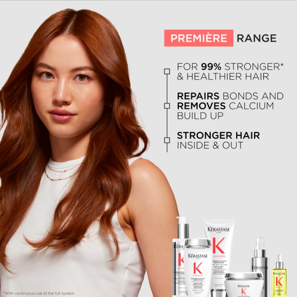 KÉRASTASE Première Repairing Gloss Oil demonstrates precise heat protection up to 450°F.