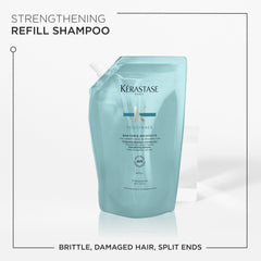Kérastase Resistance Force Architecte shampoo reinforces hair fibers for resilience.