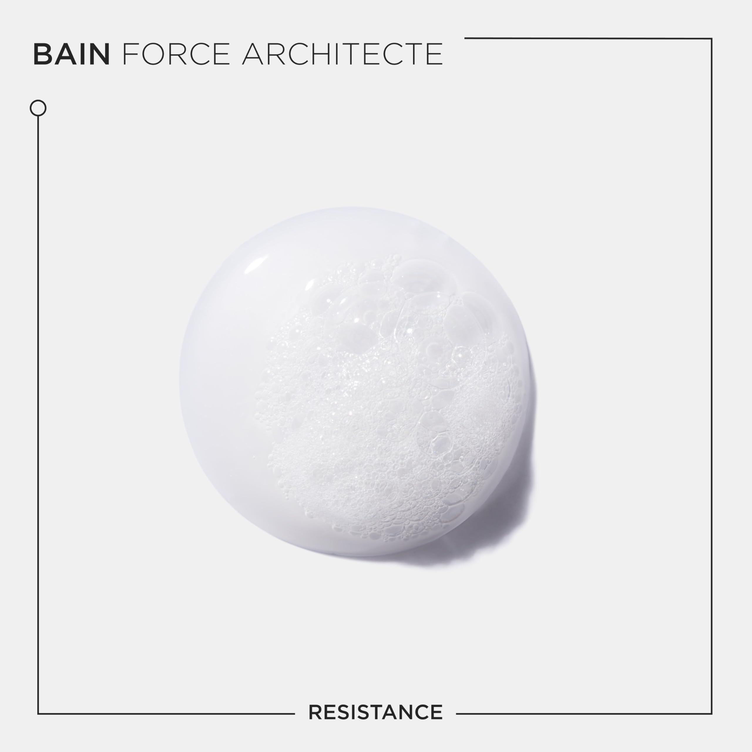 KÉRASTASE Résistance Force Architecte shampoo-visual focusing on rebuild and shine.
