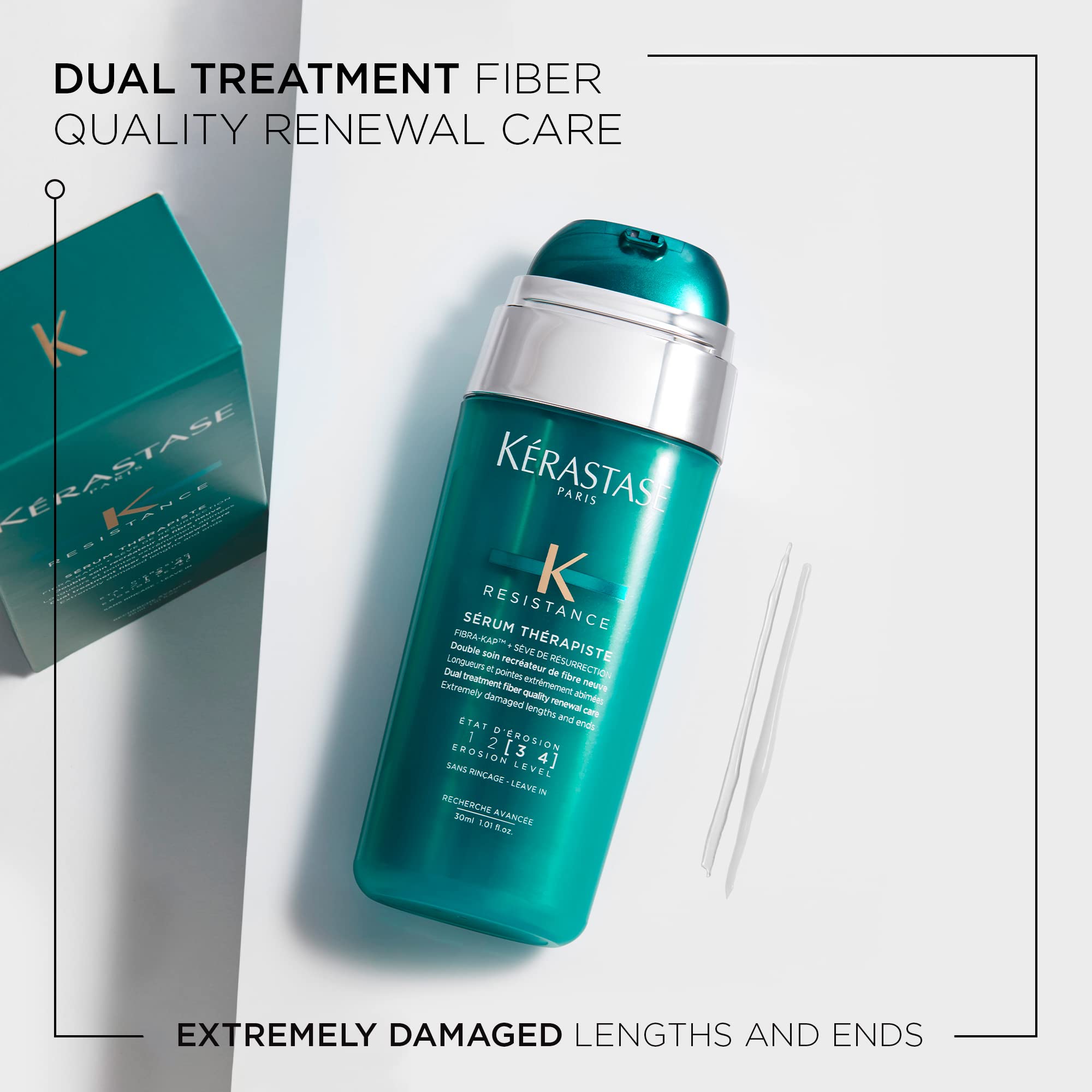 KERASTASE Resistance Serum Therapiste pump demonstration for easy mid-lengths to ends application