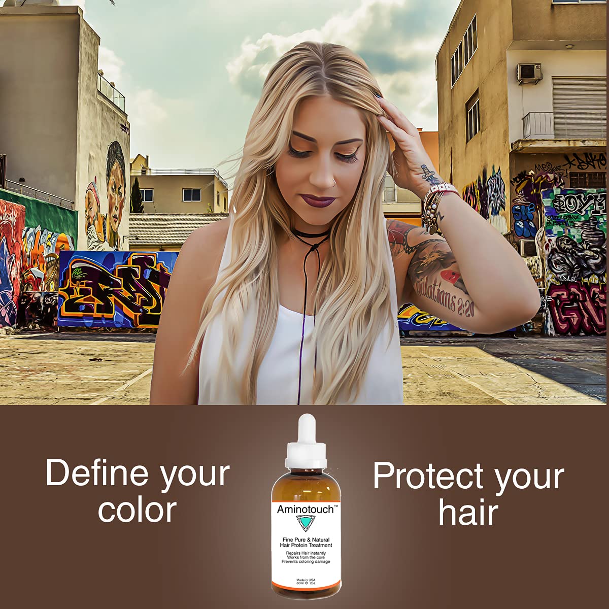 KERATIN RESEARCH Aminotouch finished hair gloss demonstrates added shine