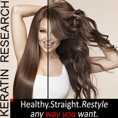 KERATIN RESEARCH clarifying-shampoo bottle preps hair for optimal keratin results.