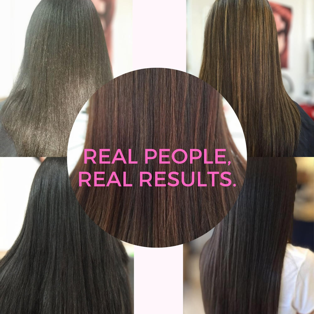 Kerazon BTX mask being massaged into hair for hydration and smoothness