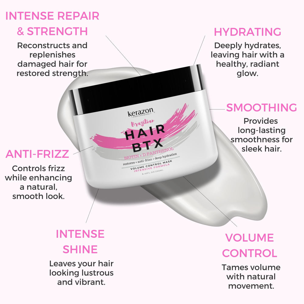 Kerazon BTX smoothing treatment application scene demonstrates easy styling and frizz control
