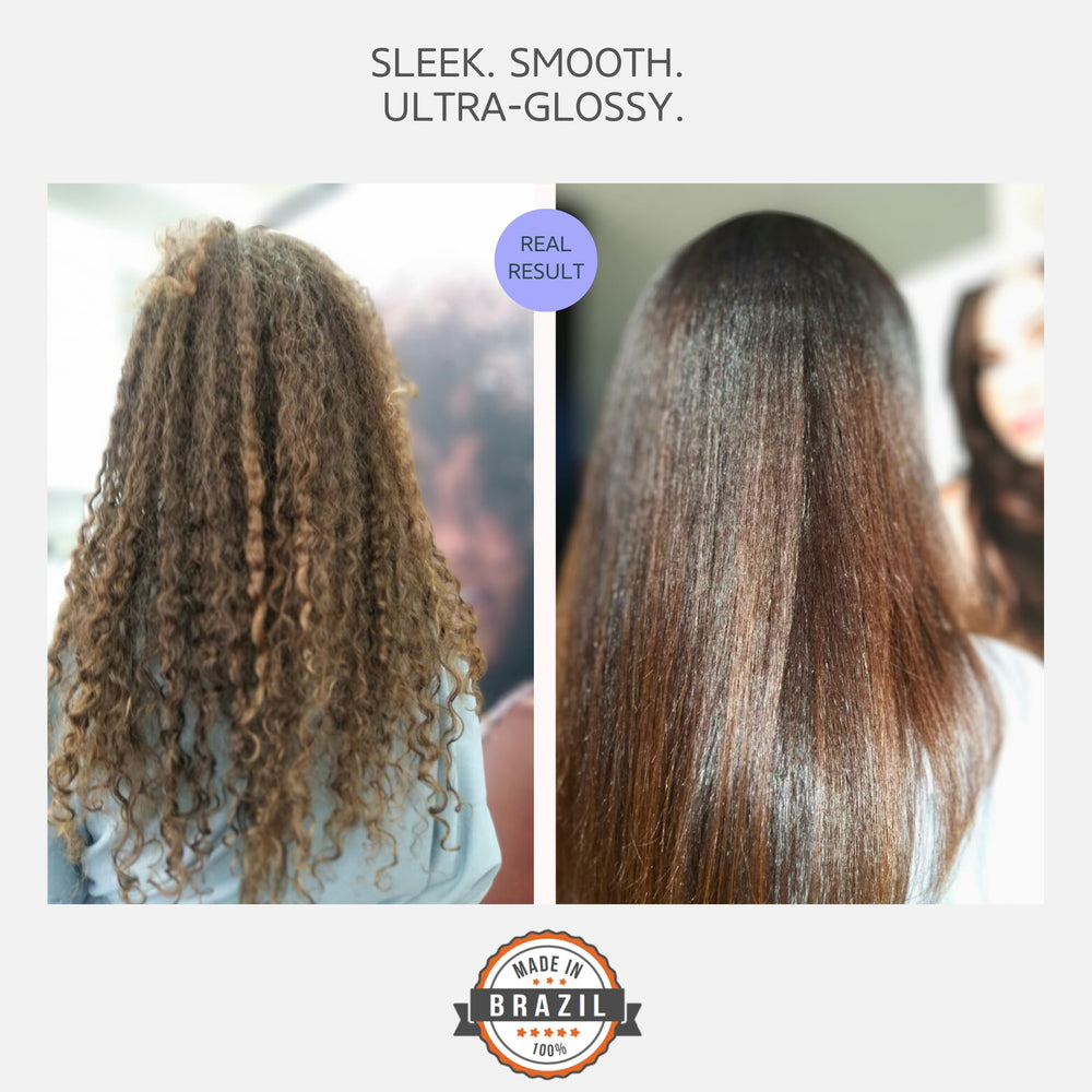 Kerazon Buriti oil application shows hydrating treatment for shine