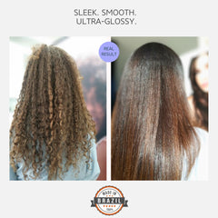 Kerazon Buriti oil application shows hydrating treatment for shine