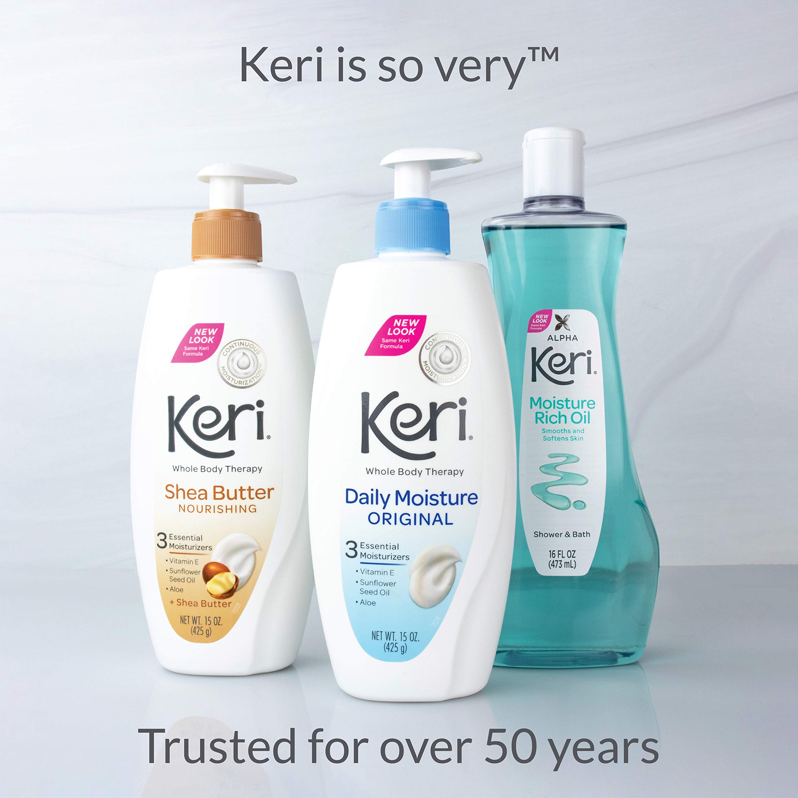 Keri Original Daily Moisture hand and body care delivering everyday hydration.