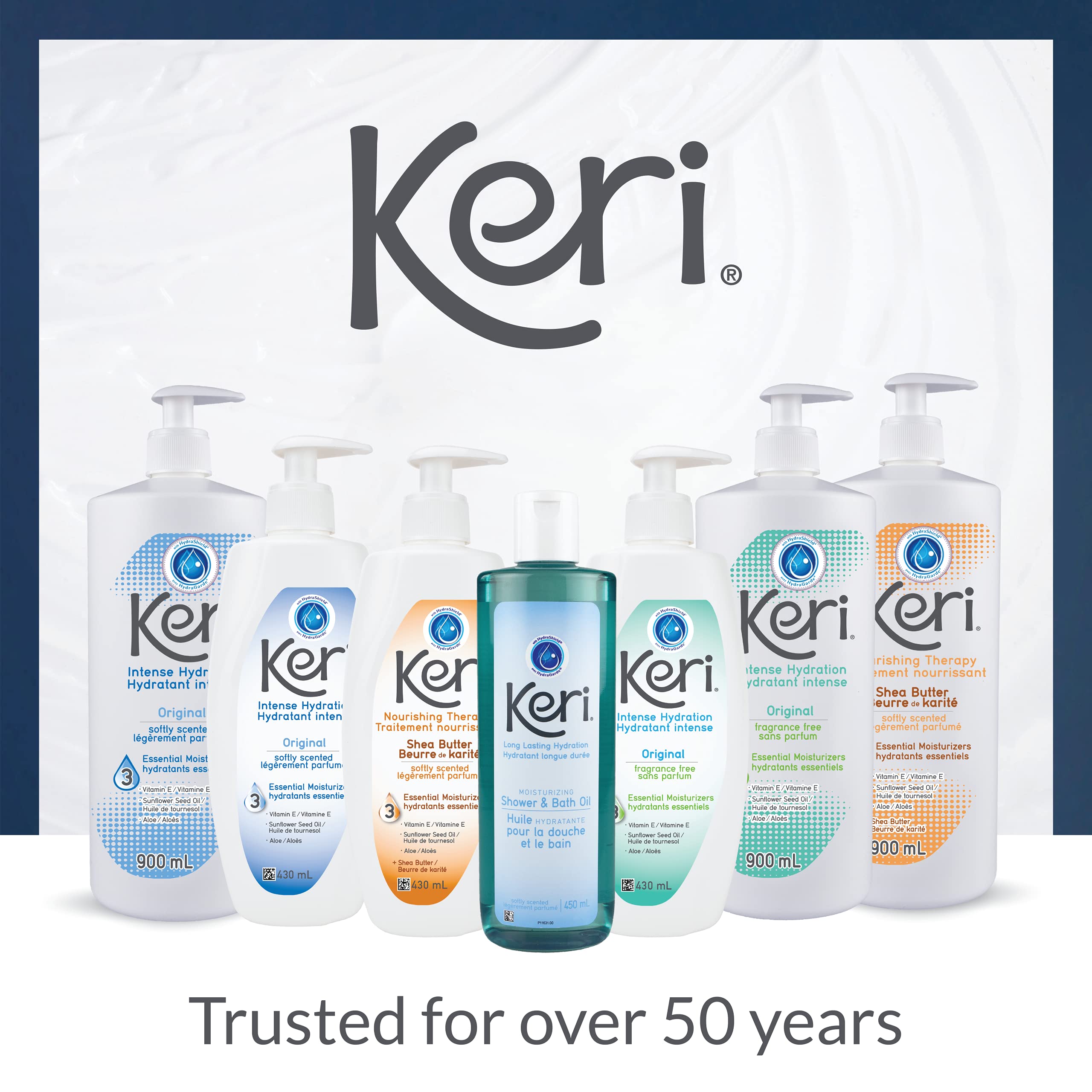 Keri Original Lotion pump dispense demonstrates easy application