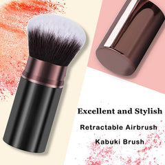 Keriloo retractable makeup brush foundation-blending smooths liquid foundation
